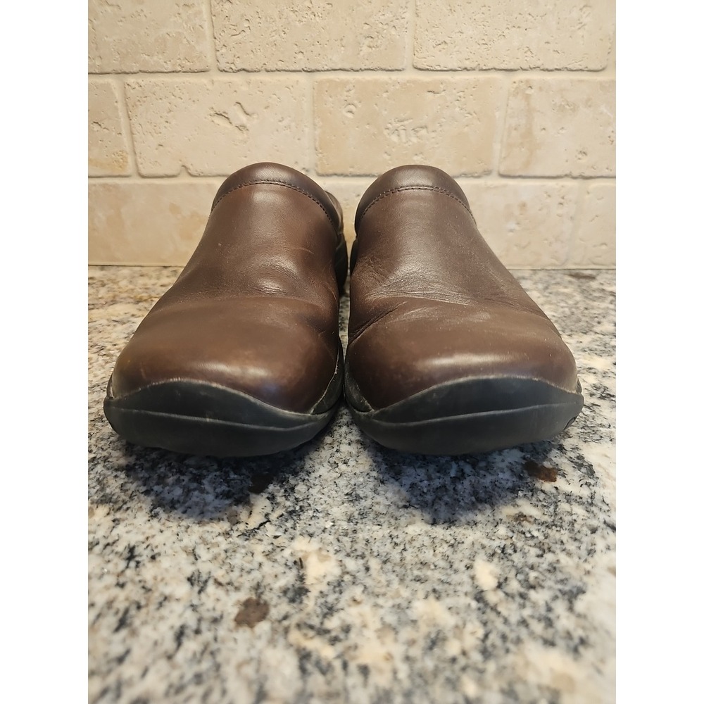 Merrell Encore Nova Womens 10m Smooth Brown Leather Mule Moc Ortholite QForm‎
